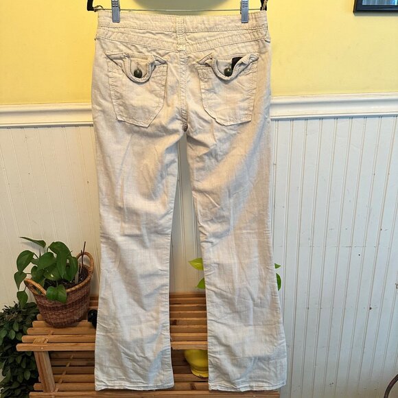 Stitches Authentic Tailored 90s Denim NWT cream low rise flare leg khakis 30 - Picture 2 of 12